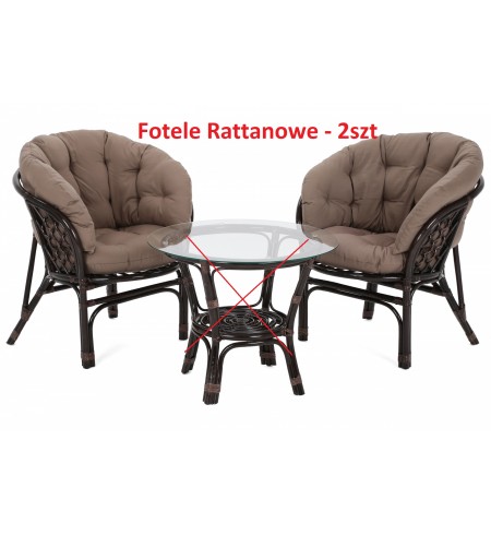 Fotele / MEBLE OGRODOWE RATTANOWE BAHAMA BROWN / CAPPUCCINO 2szt.