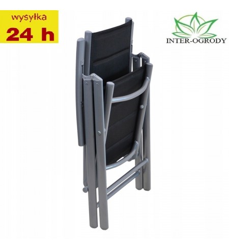 Krzesło ogrodowe aluminiowe Ibiza Silver / Black