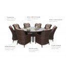 Meble ogrodowe technorattanowe Bristol Round Elegant 180 cm Brown Mat / Brown Melange 8+1