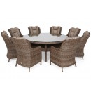 Meble ogrodowe technorattanowe Bristol Round Elegant 180 cm Ginger / Brown Melange 8+1