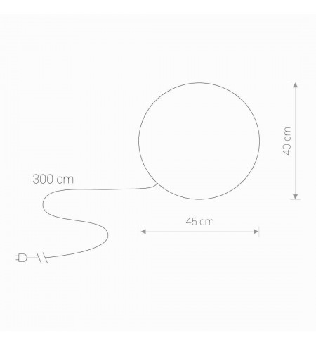 Lampa ogrodowa okrągła 45cm. KULA 