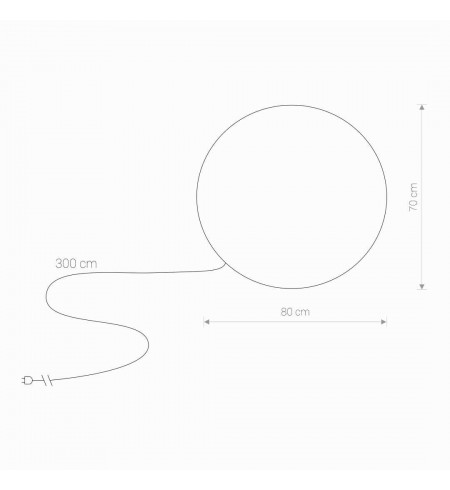 Lampa ogrodowa okrągła 80cm. KULA 