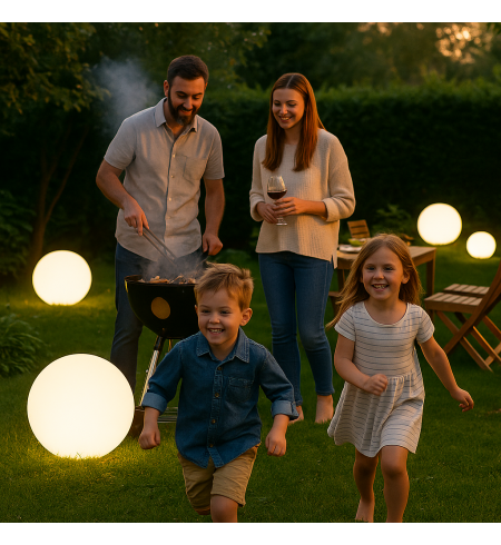 Lampa ogrodowa okrągła 45cm. KULA 