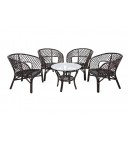 Meble ogrodowe rattanowe Havana Brown / Cappuccino 4+1