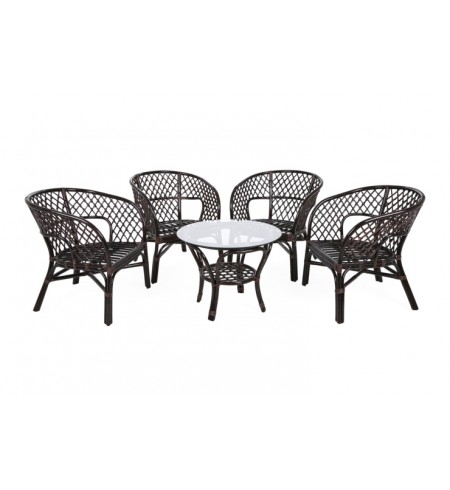 Meble ogrodowe rattanowe Havana Brown / Cappuccino 4+1