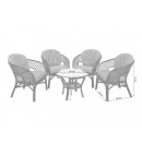 Meble ogrodowe rattanowe Havana Brown / Cappuccino 4+1