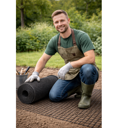 SIATKA NA KRETY 2x100mb. kreta przeciw kretom plastikowa pod trawnik