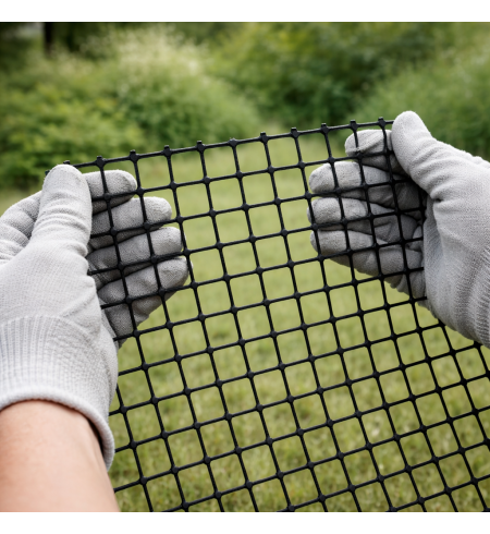 Siatka rabatowa wzmacniana kontenerowa 1,2x25m czarna (oczko 30x30mm)